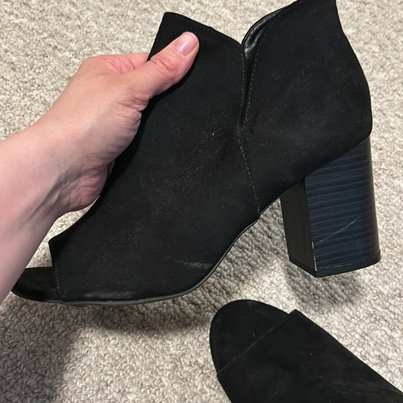 BAMBOO Black Peep Toe Heels - Picture 6 of 9